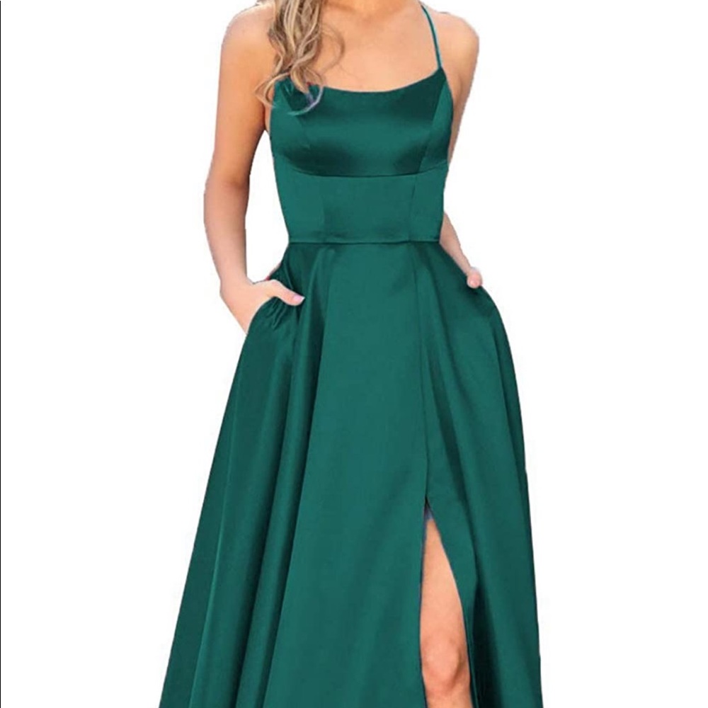Forest green prom dress